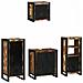 Set di mobili per il bagno 4 pcs Legno massello riciclato - Foto miniatura 2