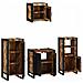 Set di mobili per il bagno 4 pcs Legno massello riciclato - Foto miniatura 3
