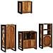Set di mobili per il bagno 4 pcs Legno massello riciclato - Foto miniatura 9