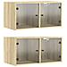 Mobili a Muro con Ante in Vetro 2pz Rovere Sonoma 68,5x37x35 cm - Foto miniatura 1