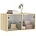 Mobili a Muro con Ante in Vetro 2pz Rovere Sonoma 68,5x37x35 cm - Foto miniatura 4