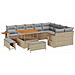 Set Divano da Giardino con cuscino 12 pcs Beige Poly Rattan - Foto miniatura 1