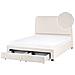 Letto Con Cassetti Contenitori Bouclé Sardent 160 X 200 Cm Bianco Sporco - Foto miniatura 2
