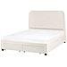 Letto Con Cassetti Contenitori Bouclé Sardent 160 X 200 Cm Bianco Sporco - Foto miniatura 4