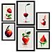 Set Di 6 Stampe Poster Di Frutti Rossi, Frutta, Verdura E Cibo Sano In Acquerelli Su Sfondi Bianchi Puri A3 & A4 Cornice Nera - Foto miniatura 1