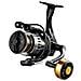 He Ii-3000 Mulinello Da Pesca Full Metal Con Manico In Metallo - Oro E Nero, 10kg Max Drag - Foto miniatura 1