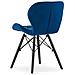 Sedia in velluto WAKO - Design moderno, blu navy, gambe nere x 3 - Foto miniatura 5