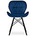 Sedia in velluto WAKO - Design moderno, blu navy, gambe nere x 3 - Foto miniatura 3