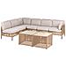 Set Di Divani Angolari Da Giardino 6 Posti Omegana Modulare Beige Chiaro - Foto miniatura 3