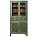 Vetrina In Legno Verde Fatta A Mano 85x40x180h Cm - Foto miniatura 2