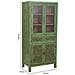 Vetrina In Legno Verde Fatta A Mano 85x40x180h Cm - Foto miniatura 3