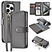 Cover Cartera per iPhone 15 Pro - Pelle /PU, Grigio - Foto miniatura 1