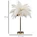 Lampada Da Tavolo Palm Bianca In Metallo Dorato Con Piume Di Struzzo - Foto miniatura 6