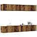 Set di 4 mobili porta TV a parete Legno Antico 100x30x30 cm - Foto miniatura 2