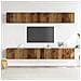 Set di 4 mobili porta TV a parete Legno Antico 100x30x30 cm - Foto miniatura 3