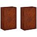 Vaso da giardino 2 pz Ruggine 40 x 30 x 75 cm Acciaio Corten - Foto miniatura 1