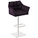 Sgabello Alto Bar Damaso I Sgabello Design Cucina Trapuntato in Tessuto con Braccioli E Schienale Imbottiti l Sedia Sgabello Bar Pub con Poggiapiedi Viola Bianco - Foto miniatura 1