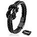 Bracciale da Donna in Pelle Premium "Knot" 16cm Nero - Foto miniatura 1