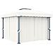 Gazebo Con Tende 3x3 Cm Bianco Crema Alluminio - Foto miniatura 1