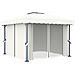 Gazebo Con Tende 3x3 Cm Bianco Crema Alluminio - Foto miniatura 2