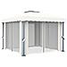 Gazebo Con Tende 3x3 Cm Bianco Crema Alluminio - Foto miniatura 3