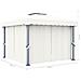 Gazebo Con Tende 3x3 Cm Bianco Crema Alluminio - Foto miniatura 6