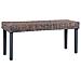 Panca 110 Cm Grigia In Rattan Naturale Kubu E Massello Di Mango - Foto miniatura 1