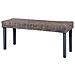 Panca 110 Cm Grigia In Rattan Naturale Kubu E Massello Di Mango - Foto miniatura 6