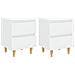 Comodini con Gambe Legno Pino 2pz Bianco Lucido 40x35x50 cm - Foto miniatura 1