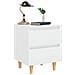 Comodini con Gambe Legno Pino 2pz Bianco Lucido 40x35x50 cm - Foto miniatura 3