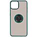 Cover Apple Iphone 13 Pro Bimateriale Anello Supporto Metallico Verde - Foto miniatura 1