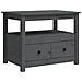 Tavolino Da Salotto Grigio 71x49x55 Cm Legno Massello Di Pino - Foto miniatura 2