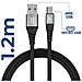 Cavo Da Usb A Micro-usb 2a Carica Sincronizzazione Nylon 1 Metro E 20, Nero - Foto miniatura 2
