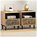 Comodini 2pz 40x33x46 Cm In Legno Massello Di Mango - Foto miniatura 8