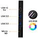 Hub Usb Con Lettore Disco Rigido Ssd + 2 Usb + Lettore Di Schede Tf /sd, Nero - Foto miniatura 3
