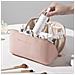 Spaziosa Borsa Da Toilette/trucco Beige - Foto miniatura 2