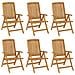 Sedie da Giardino Reclinabili con Cuscini 6 pz in Legno di Teak - Foto miniatura 6