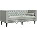 Divano Chesterfield Con Rinforzi 2 Posti Grigio Chiaro Velluto - Foto miniatura 2