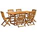 Set Da Pranzo Da Giardino 7pz 180x90x75cm Legno Massello Acacia - Foto miniatura 2