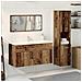 Set Mobili Da Bagno 3 Pz Legno Antico In Legno Multistrato - Foto miniatura 3