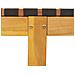 Lettino Prendisole Tavolino Nero Legno Massello Acacia Tessuto - Foto miniatura 6