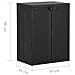 Armadio Da Giardino Nero 65x45x88 Cm In Rattan Pp - Foto miniatura 8