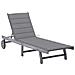 Lusso Casadino -  Sdraio Da Giardino Grigia Con Cuscino In Massello Di Acacia - Foto miniatura 2