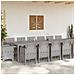 Set da Pranzo per Giardino 15 pcs Grigio chiaro Rattan Polt - Foto miniatura 3
