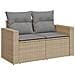 Divano da Giardino con Cuscini a 2 Posti Beige in Polyrattan - Foto miniatura 1