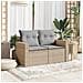 Divano da Giardino con Cuscini a 2 Posti Beige in Polyrattan - Foto miniatura 3