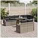 Set Divano da Giardino  da 9 Pezzi con Cuscini Rattan Sintetico Grigio, Divano da Giardino  da 2 Posti con Cuscini Rattan Sintetico Grigio - Foto miniatura 3