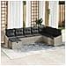 Set Divano da Giardino 8 Pezzi con Cuscini Grigio Chiaro Rattan Sintetico - Foto miniatura 2