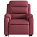 Poltrona Alzapersona Massaggiante Elettrica Rosso Vino Tessuto - Foto miniatura 9