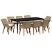 Set Pranzo Giardino 9 Pezzi Beige Rattan Poliestere - Foto miniatura 1